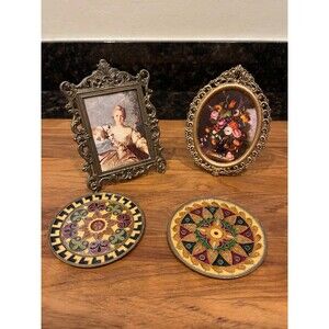 4 pc Vintage Brass Decor